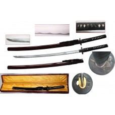 New Handmade Battle Ready Razor Sharp Japanese Fighting Samurai War Lord Warrior Tokugawa Ieyasu Wakizashi Katana Sword with Display Case